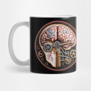 Clockwork Brain Embroidered Patch Mug